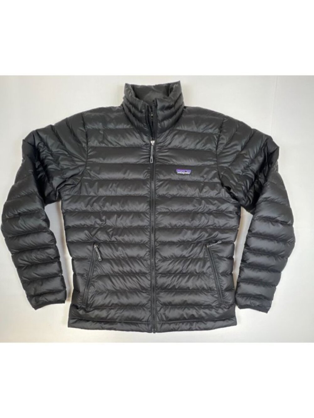 Patagonia Mens Medium Down Sweater Puffer Jacket Black Full Zip